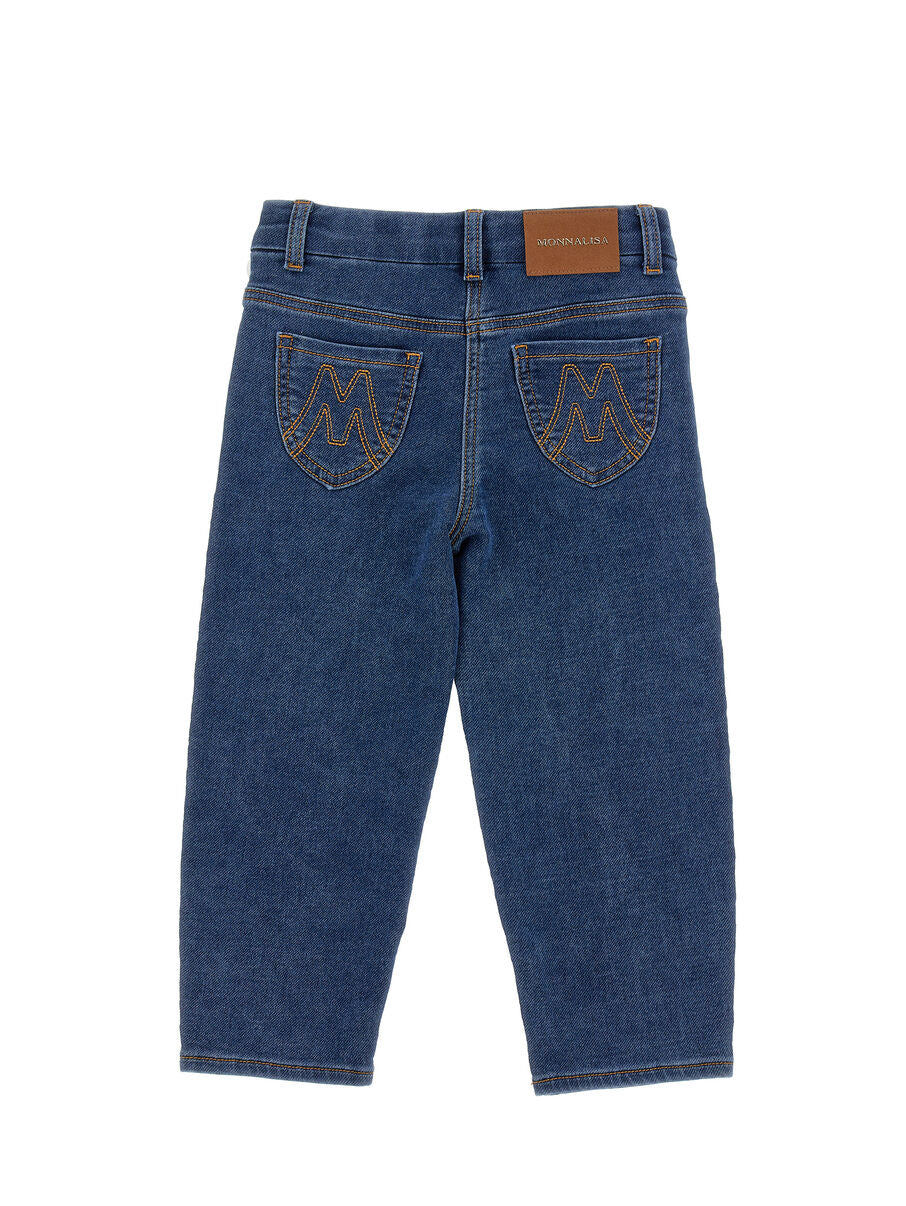 jeans con ricamo floreale 19H400RU 8042 0055 MONNALISA 
