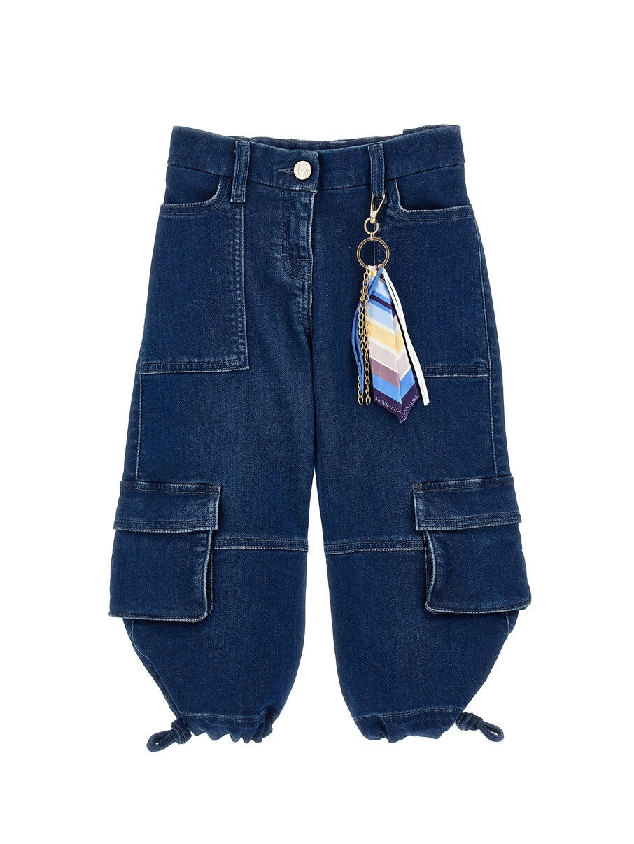 jeans cargo monnalisa con foulard 19H410 8044 0055 MONNALISA 