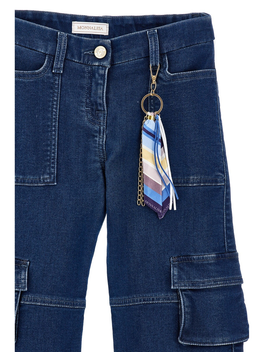 jeans cargo monnalisa con foulard 19H410 8044 0055 MONNALISA 