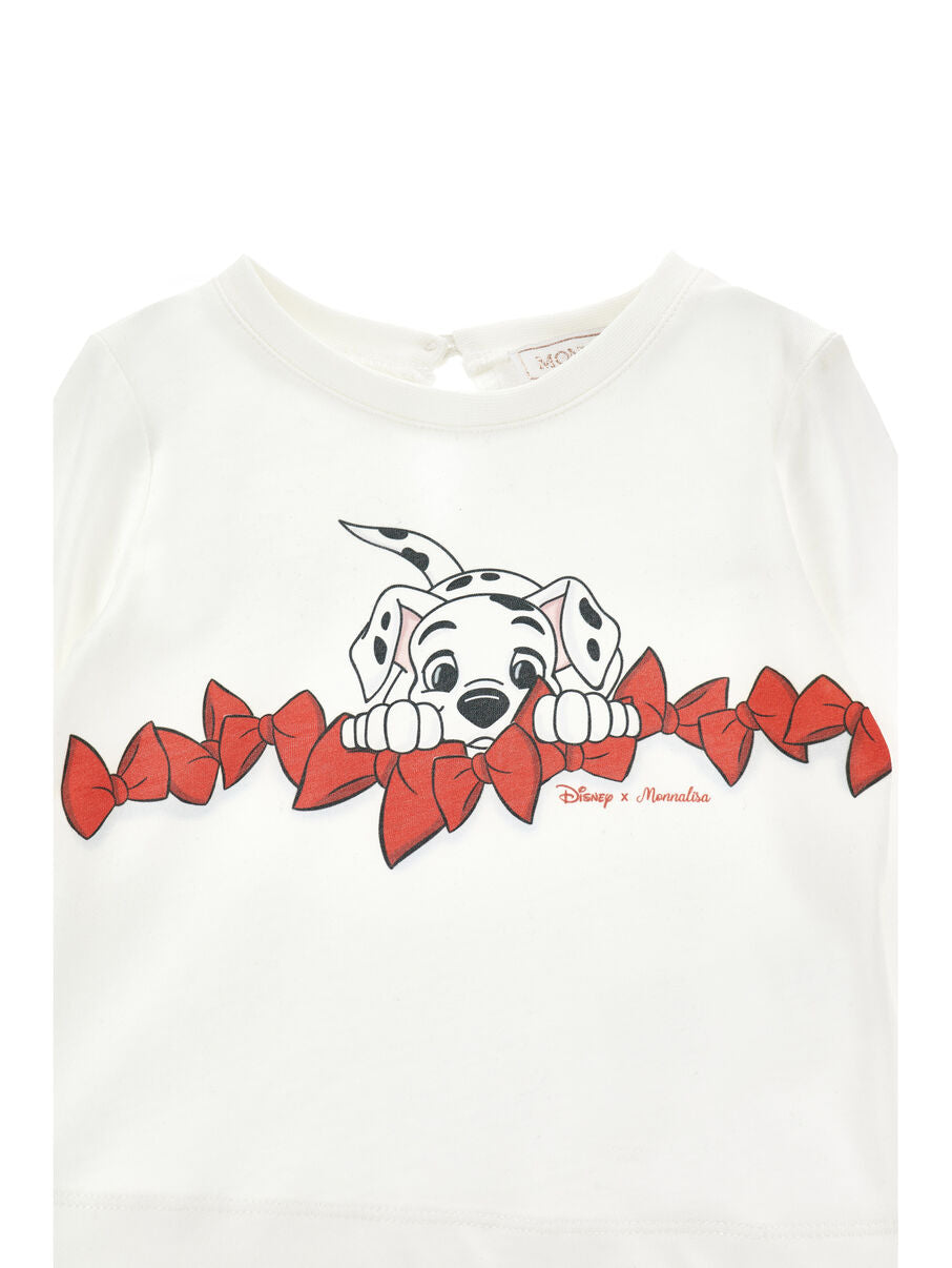 t-shirt dalmata con fiocchi 39H613 8002 0001 MONNALISA 