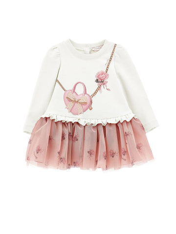 abito con rose e fiocco 39H901 8006 0001 MONNALISA 