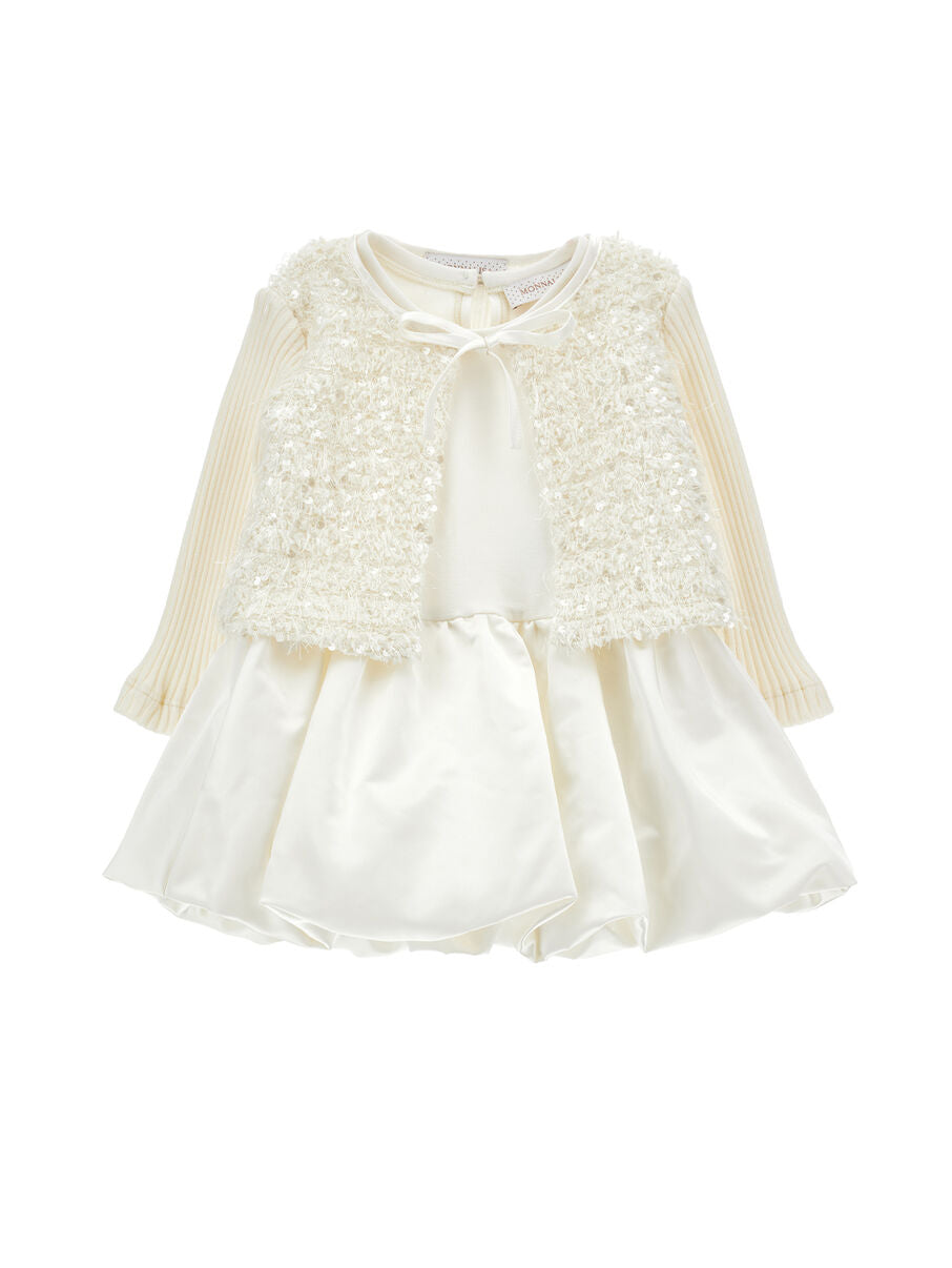 abito duchesse con cardigan 73H500 8130 0001 MONNALISA 