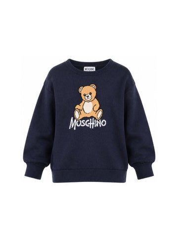 maglione con ricamo teddy HMW01A LHE43 40016 MOSCHINO KIDS 