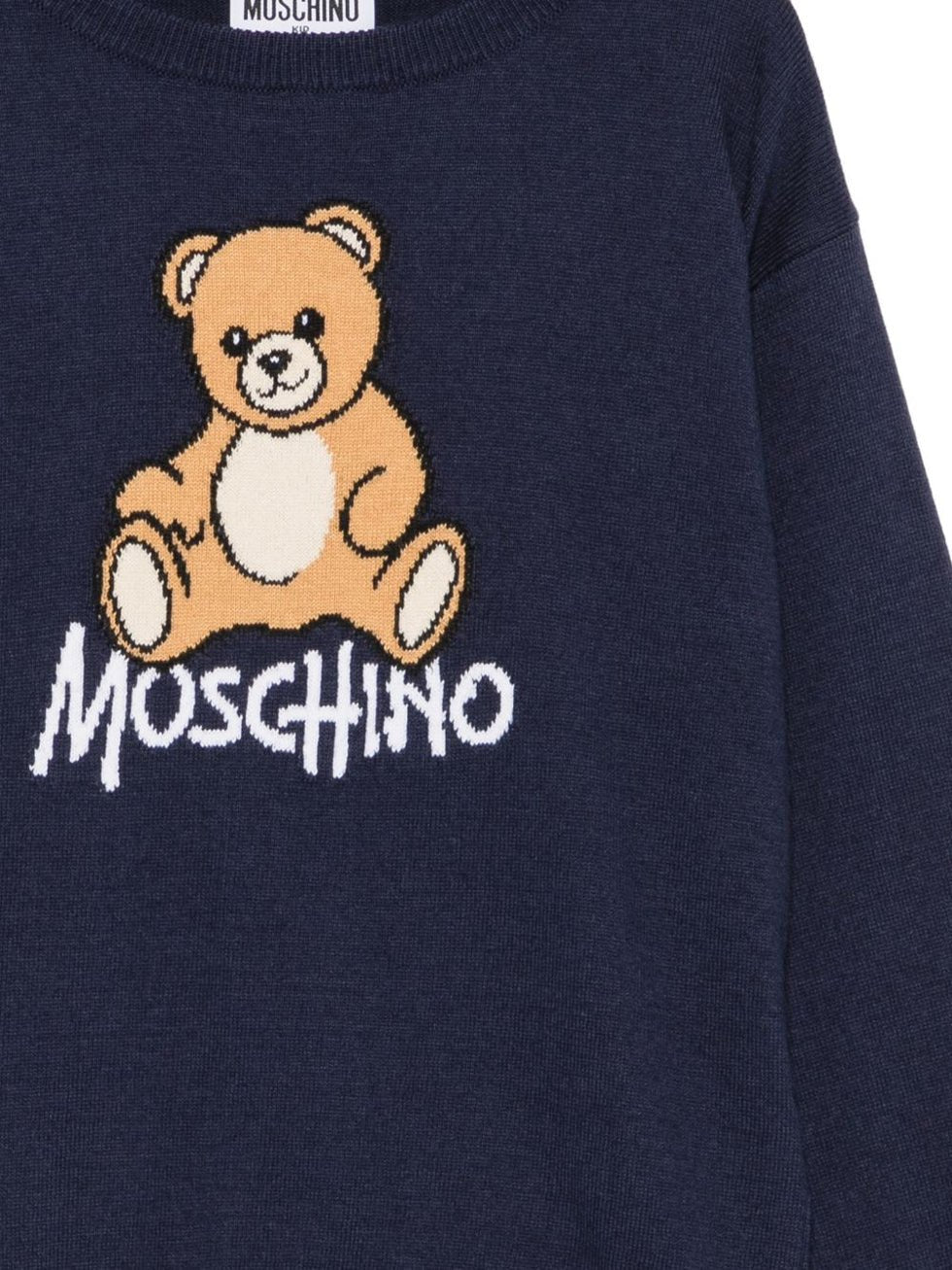 maglione con ricamo teddy HMW01A LHE43 40016 MOSCHINO KIDS 