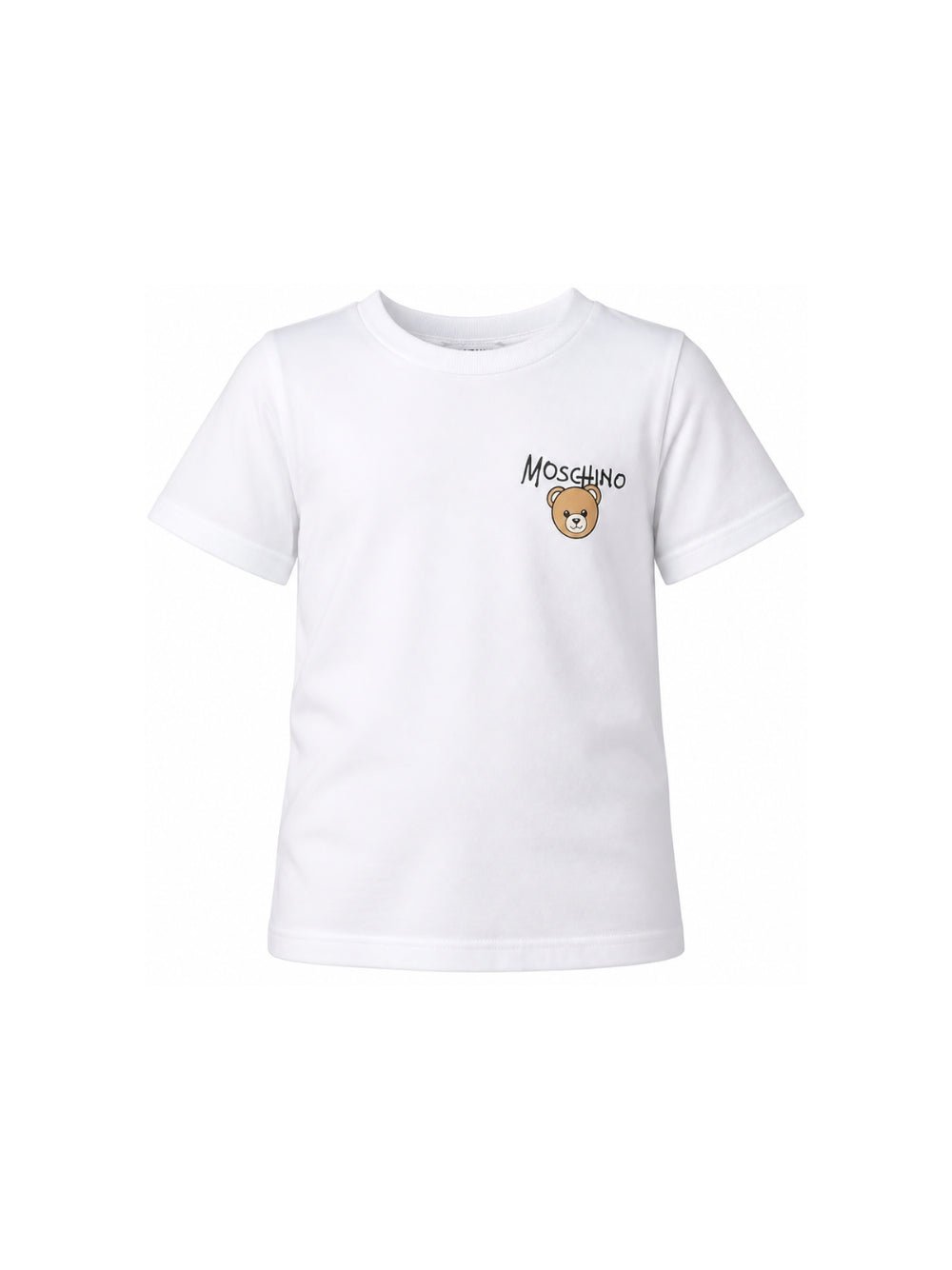 t-shirt con logo petto HUM05V LAA34 10101 MOSCHINO KIDS 