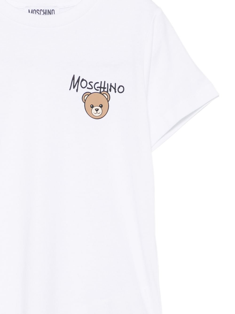 t-shirt con logo petto HUM05V LAA34 10101 MOSCHINO KIDS 