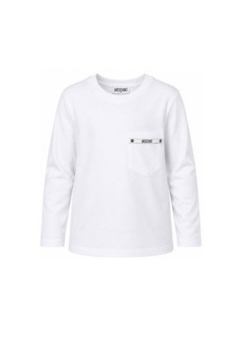 t-shirt maniche lunghe HUO012 LAA57 10101 MOSCHINO KIDS 
