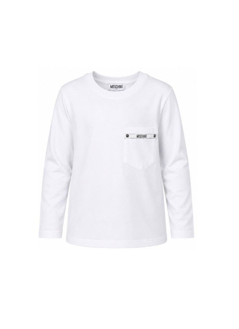 t-shirt maniche lunghe HUO012 LAA57 10101 MOSCHINO KIDS 