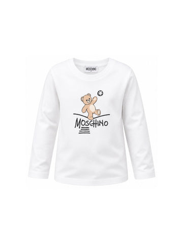 t-shirt teddy bear maniche lunghe HZO00J LAA20 10101 MOSCHINO KIDS 