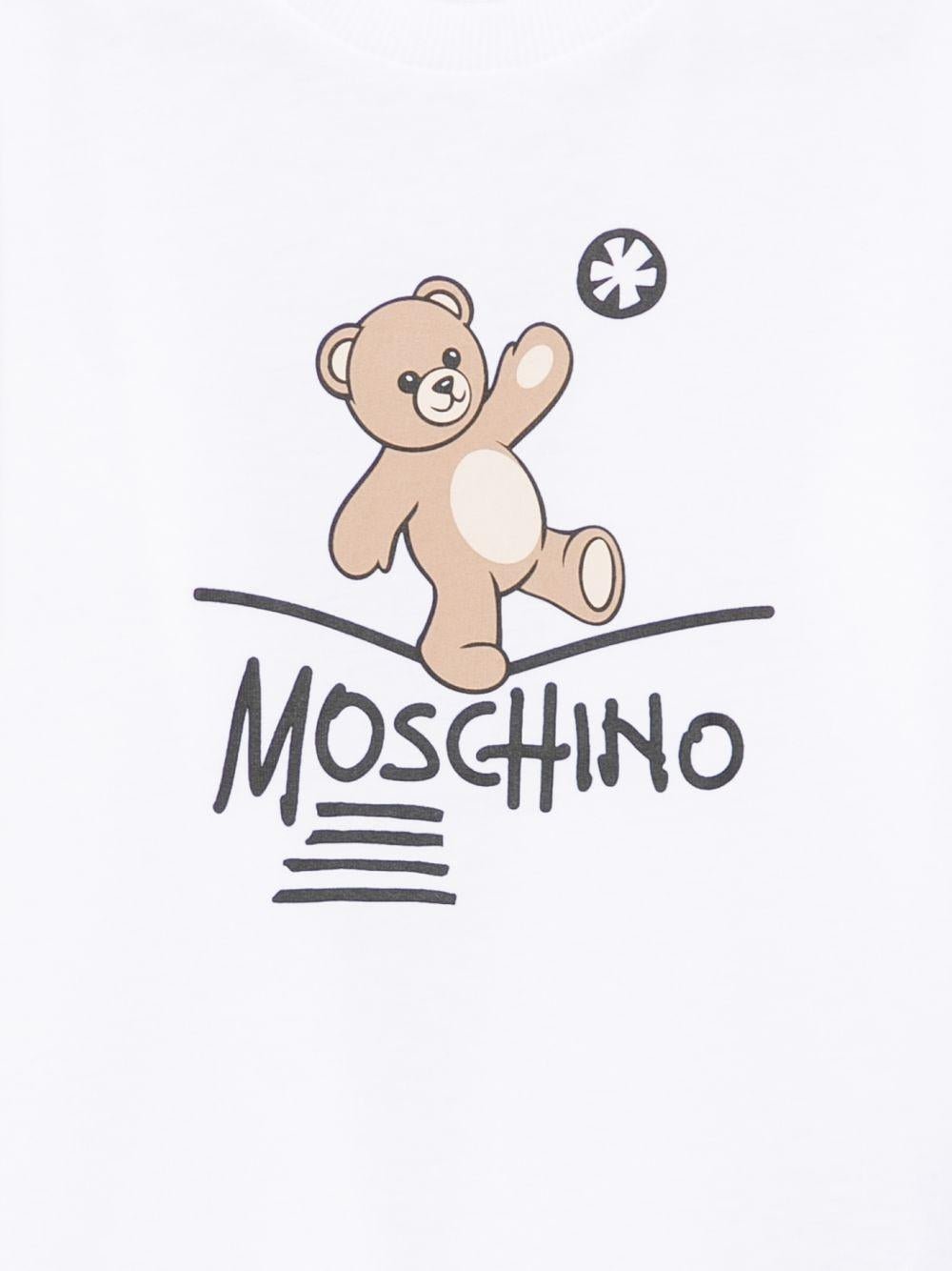 t-shirt teddy bear maniche lunghe HZO00J LAA20 10101 MOSCHINO KIDS 