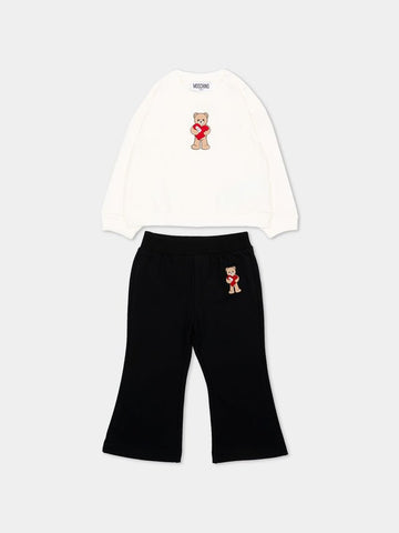 completo due pezzi con orsetto MDK03G LDA63 83933 MOSCHINO KIDS 