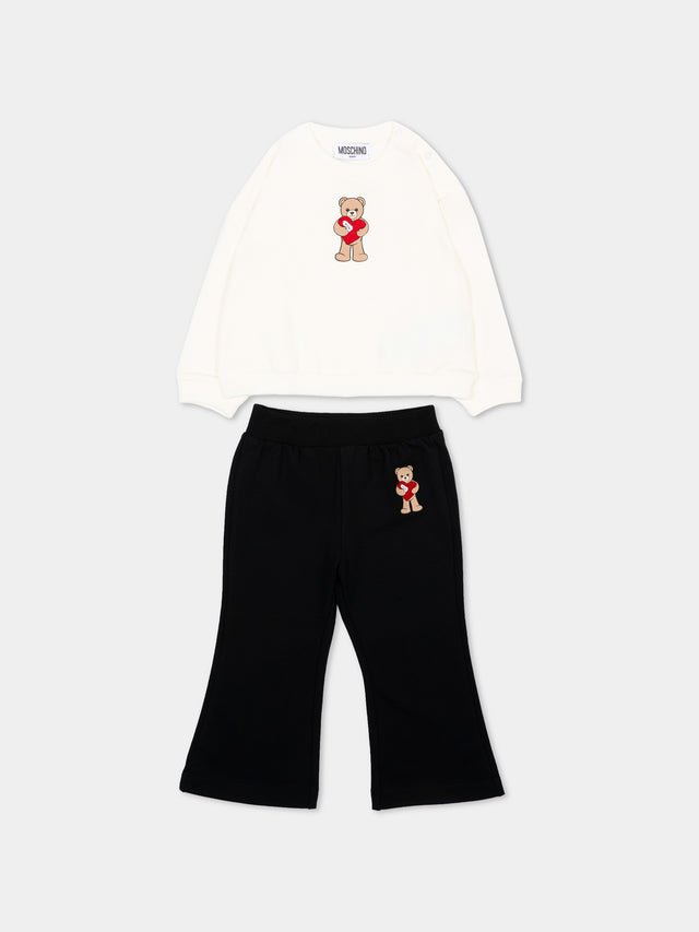 completo due pezzi con orsetto MDK03G LDA63 83933 MOSCHINO KIDS 