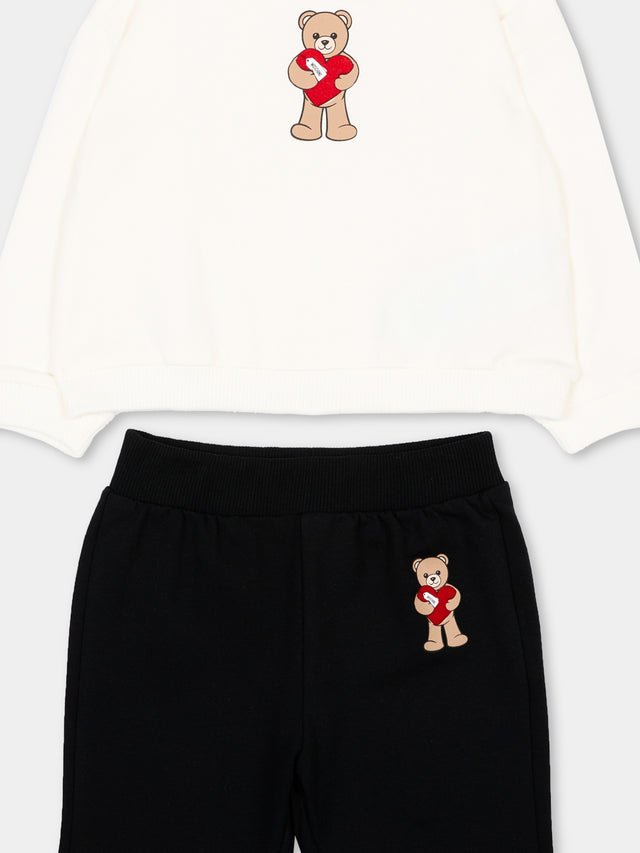 completo due pezzi con orsetto MDK03G LDA63 83933 MOSCHINO KIDS 