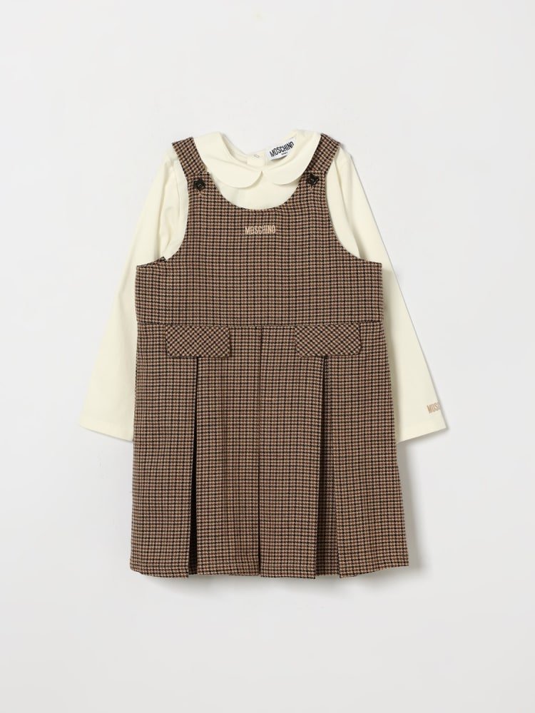 completo pied de poule in lana MDK03N LZE11 86805 MOSCHINO KIDS 
