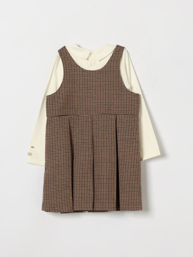 completo pied de poule in lana MDK03N LZE11 86805 MOSCHINO KIDS 