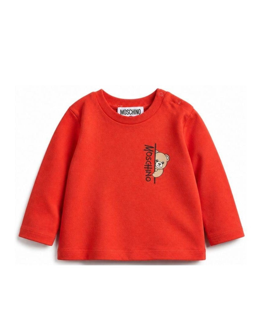 t-shirt maniche lunghe con orsetto MNO014 LAA58 50109 MOSCHINO KIDS 