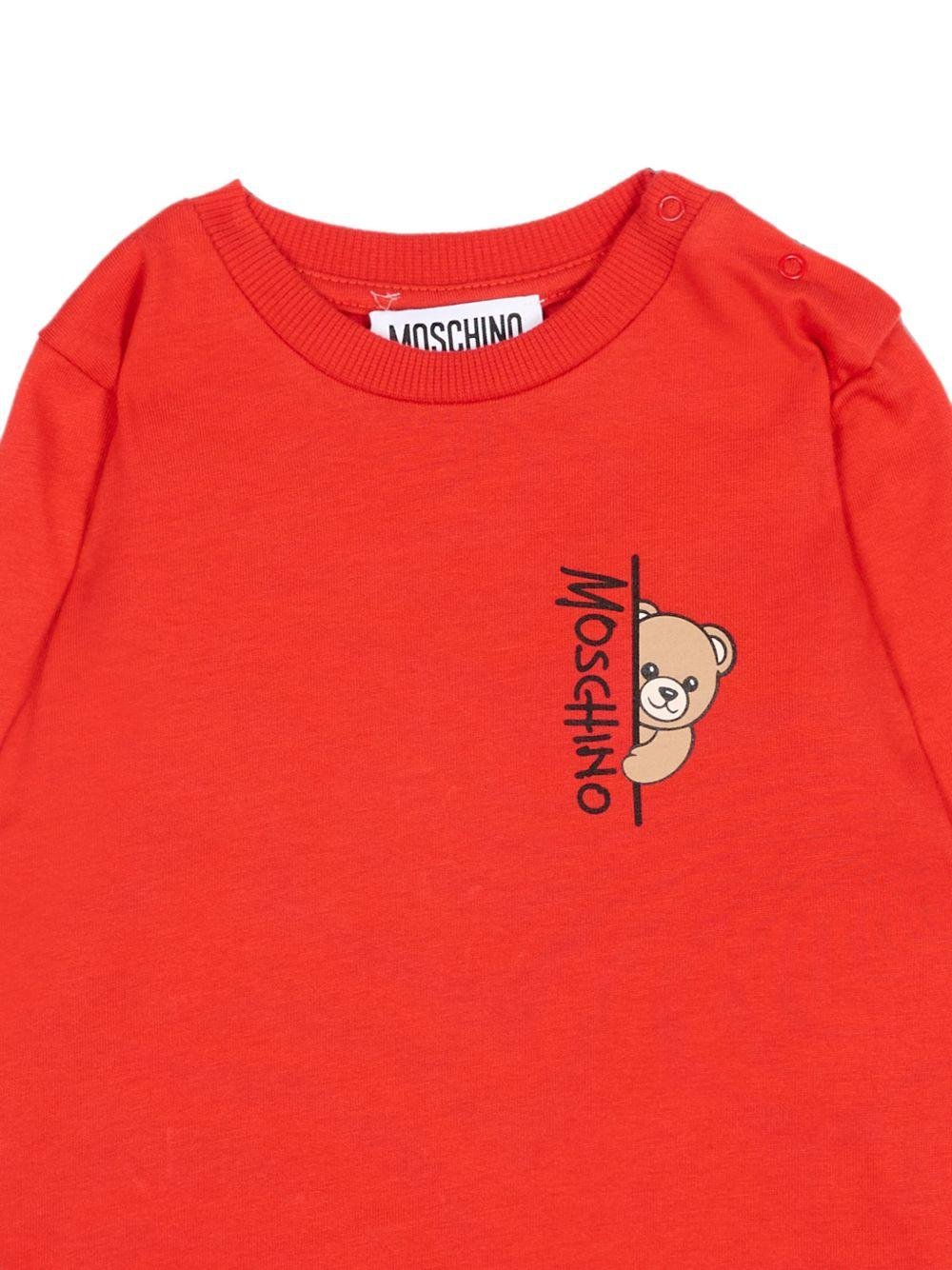 t-shirt maniche lunghe con orsetto MNO014 LAA58 50109 MOSCHINO KIDS 