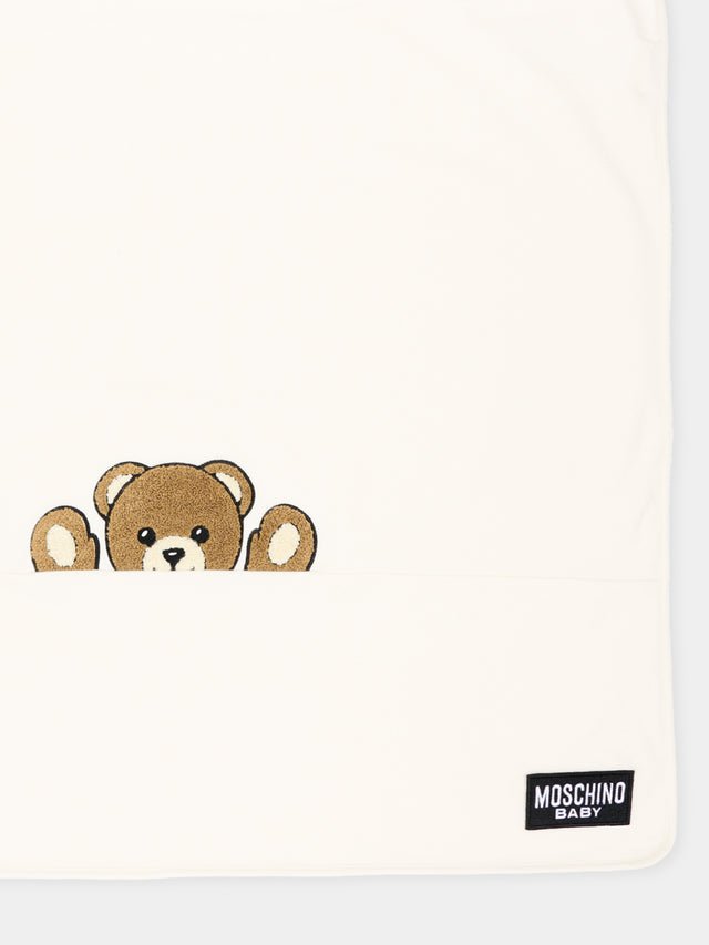 coperta avorio con teddy bear MUB00N LCA93 10063 MOSCHINO KIDS 