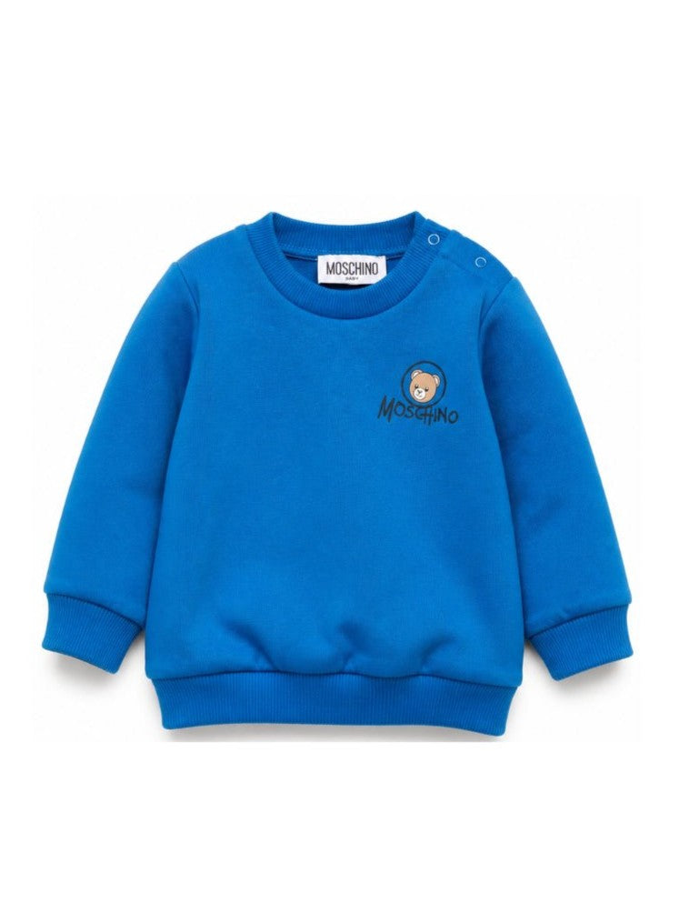 felpa con logo rotondo MUF06J LCA83 40157 MOSCHINO KIDS 