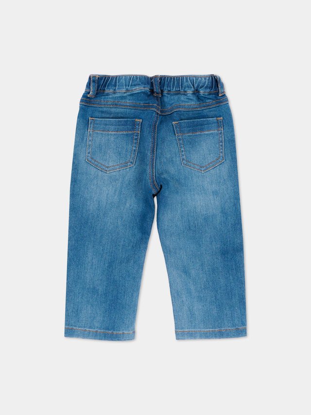 jeans con patch logo MUP065 LXE43 40332 MOSCHINO KIDS 