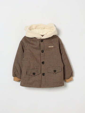 cappotto in lana pied de poule MUS037 LZE11 86805 MOSCHINO KIDS 