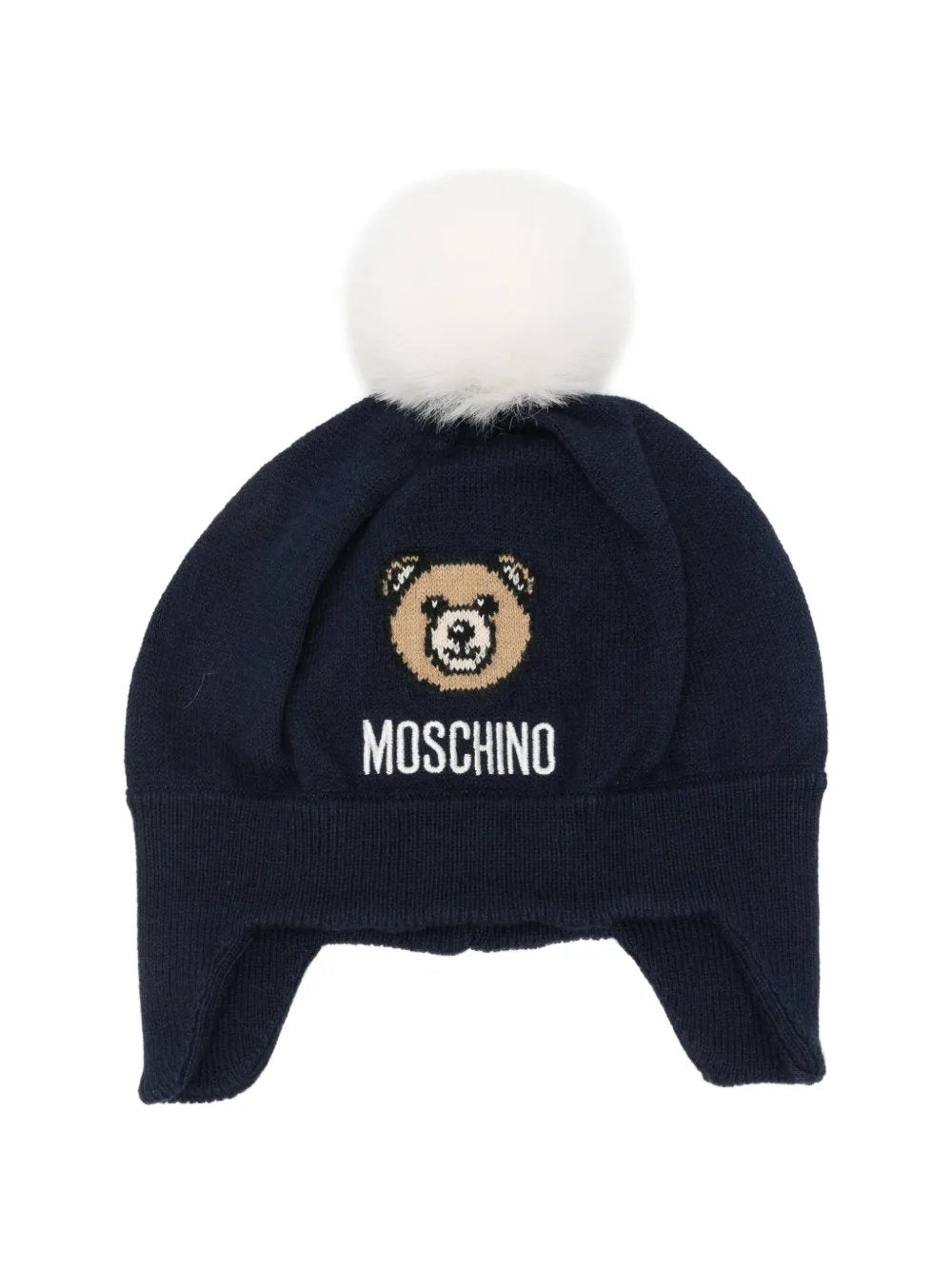 berretto teddy con pompon MUX064 LHE66 40016 MOSCHINO KIDS 