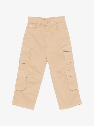 pantalone cargo con logo F6MSJGPA055 MS030 CAMEL INCENSE MSGM KIDS 