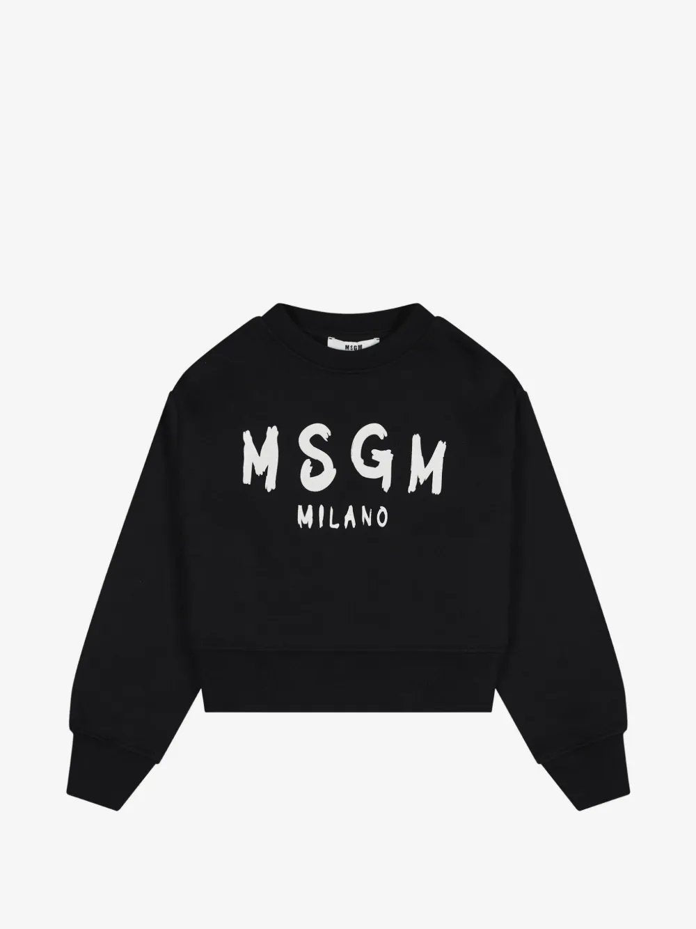 felpa in cotone felpato F6MSJGSW047 110 NERO MSGM KIDS 