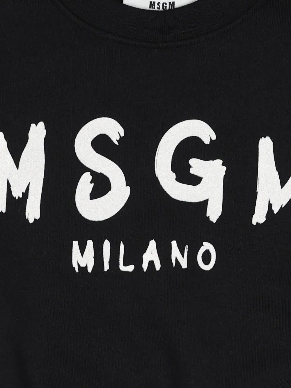 felpa in cotone felpato F6MSJGSW047 110 NERO MSGM KIDS 