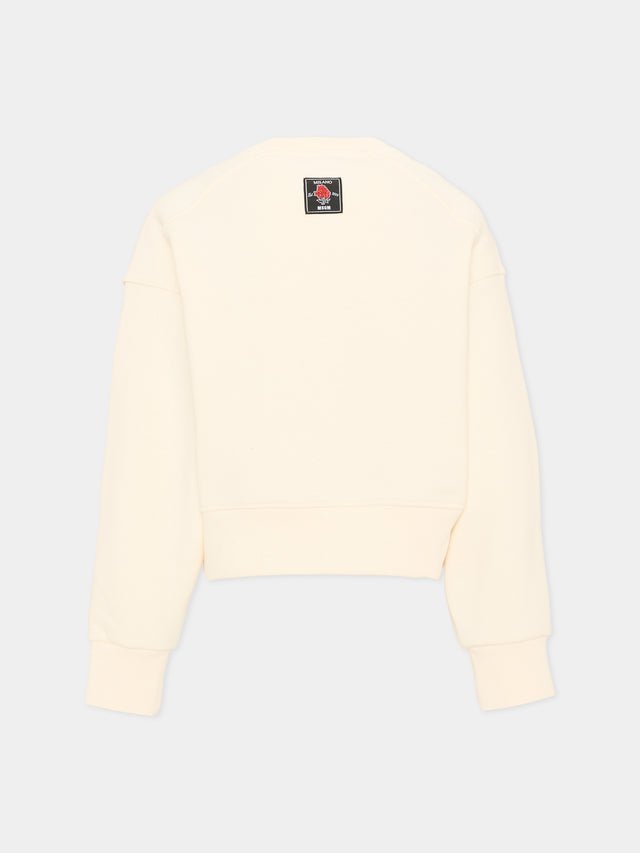 felpa girocollo con logo F6MSJGSW068 013 CREAM MSGM KIDS 