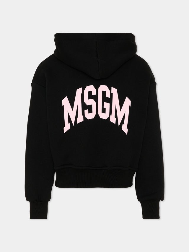 felpa in tessuto garzato F6MSJGZH032 110 NERO MSGM KIDS 