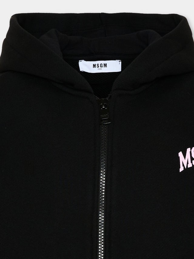 felpa in tessuto garzato F6MSJGZH032 110 NERO MSGM KIDS 