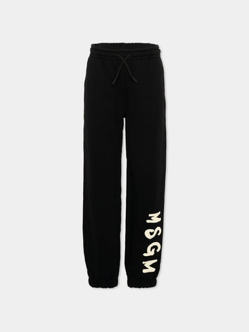 pantaloni jogger con logo F6MSJUFP013 110 NERO MSGM KIDS 