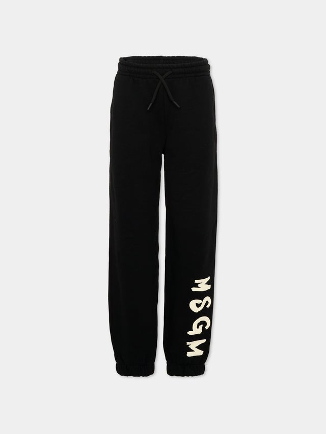 pantaloni jogger con logo F6MSJUFP013 110 NERO MSGM KIDS 