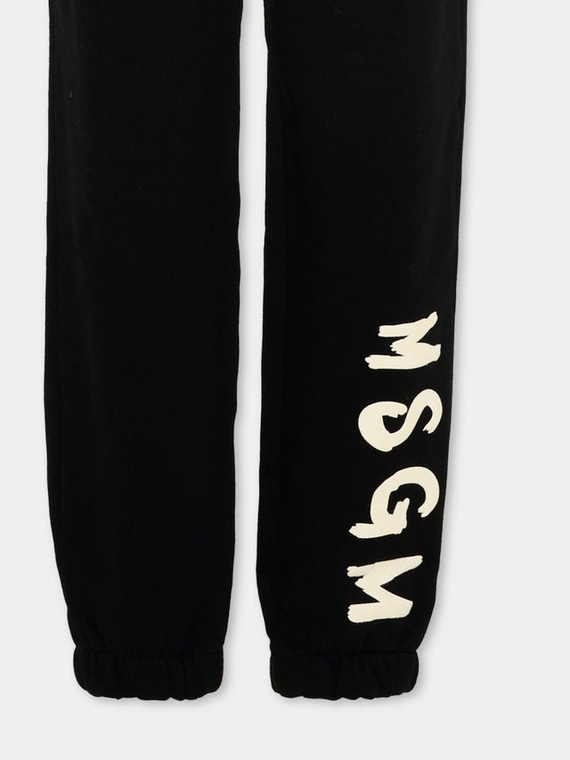 pantaloni jogger con logo F6MSJUFP013 110 NERO MSGM KIDS 