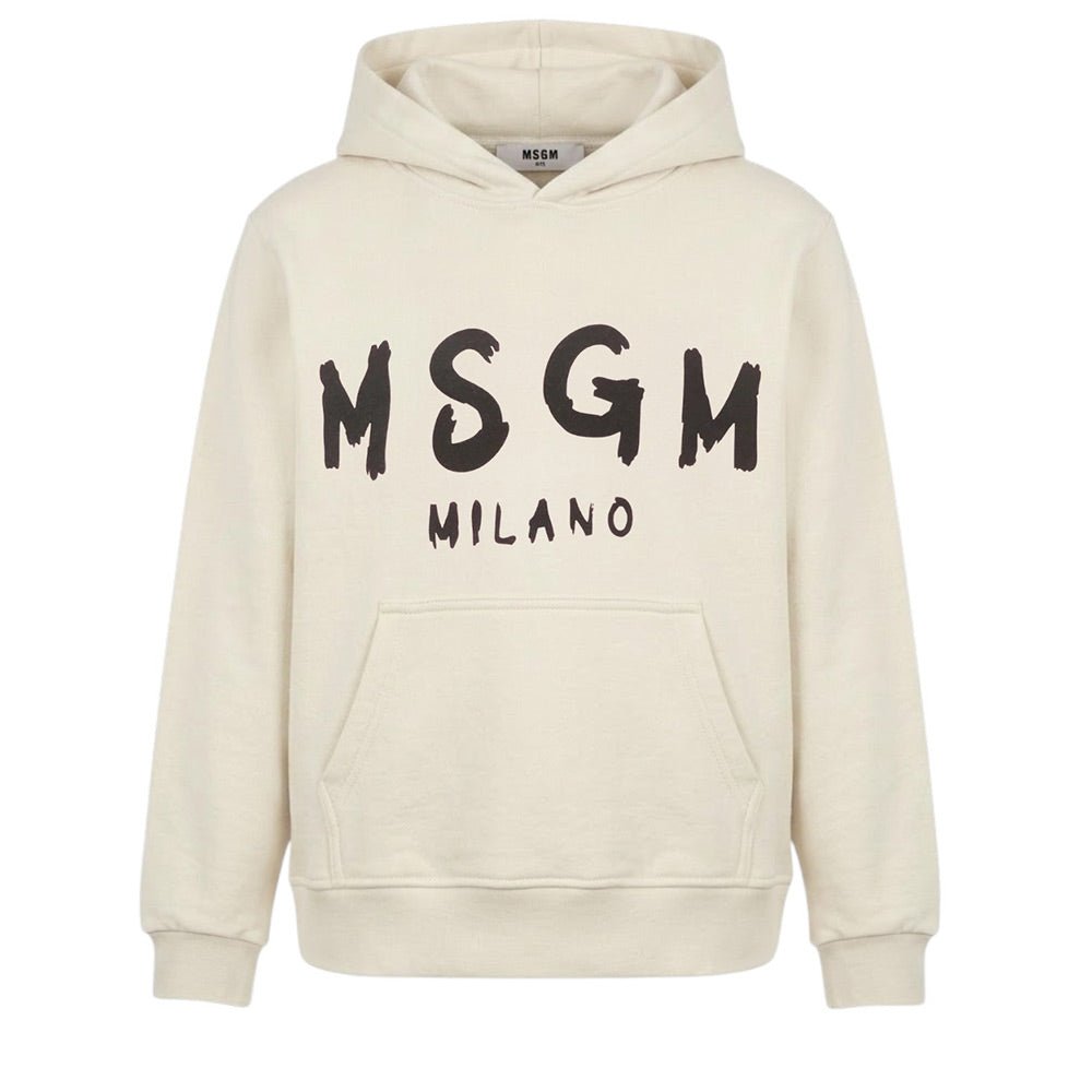 felpa cappuccio con logo F6MSJUHS011 013 CREAM MSGM KIDS 