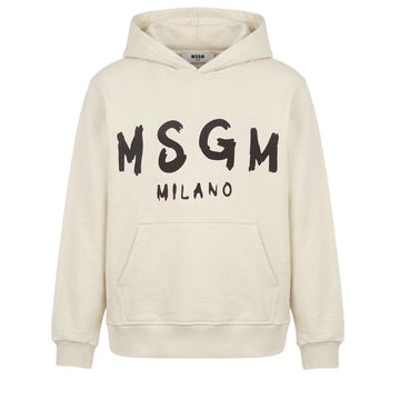 felpa cappuccio con logo F6MSJUHS011 013 CREAM MSGM KIDS 