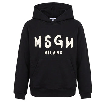 felpa cappuccio con logo F6MSJUHS011 110 NERO MSGM KIDS 