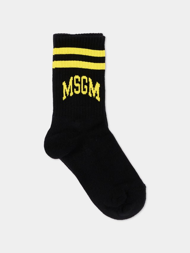 calze in spugna logate F6MSJUSO297 110 NERO MSGM KIDS 