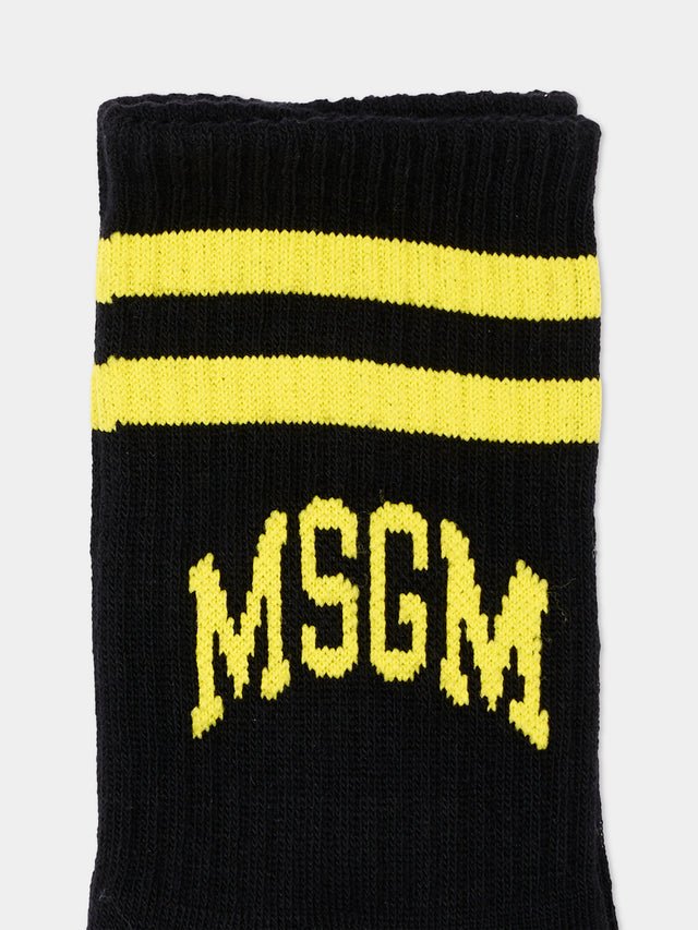 calze in spugna logate F6MSJUSO297 110 NERO MSGM KIDS 