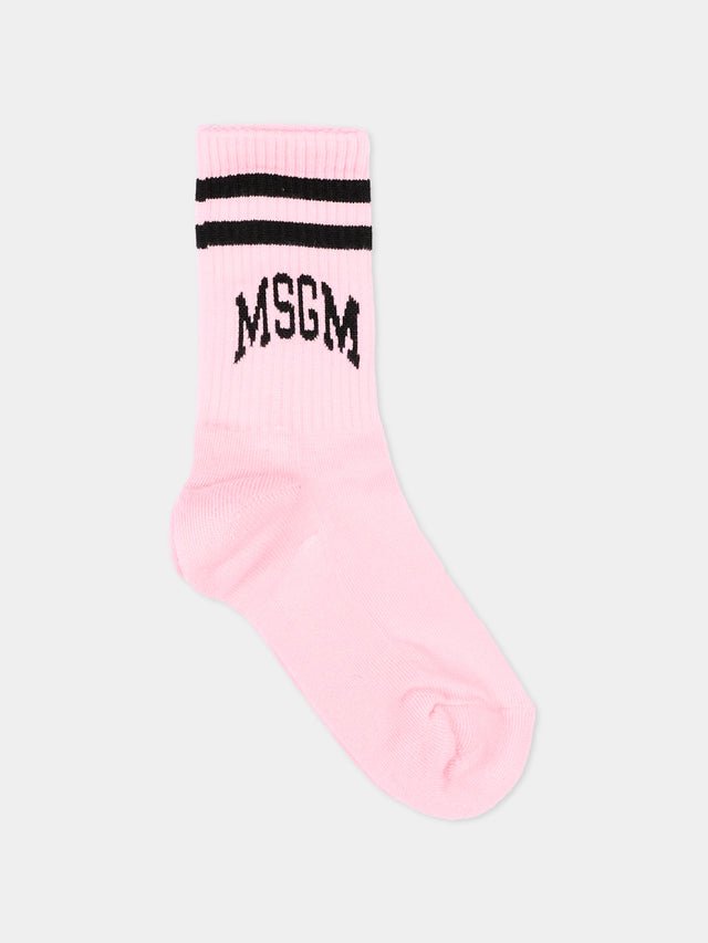 calze in spugna logate F6MSJUSO297 MS090 PINK NECTAR MSGM KIDS 
