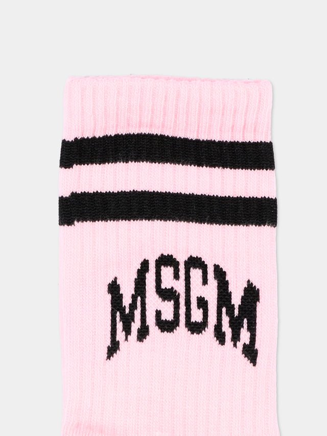 calze in spugna logate F6MSJUSO297 MS090 PINK NECTAR MSGM KIDS 