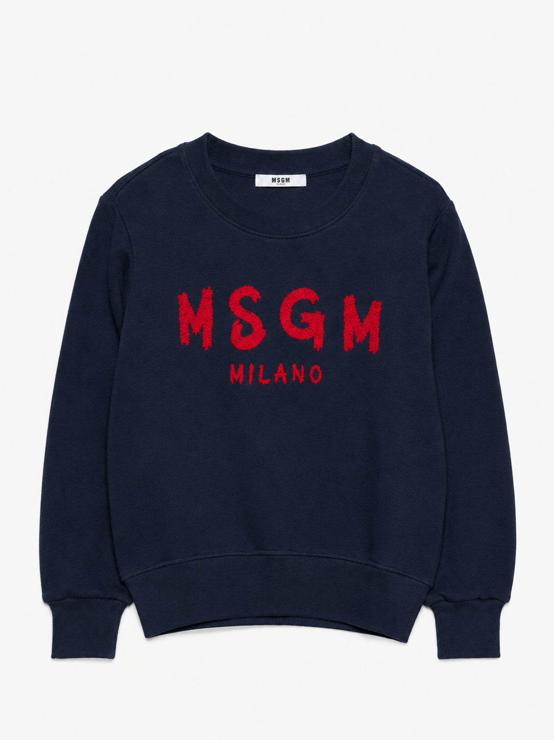 felpa con maxi logo grafico F6MSJUSW009 MS032 BLUE BLACK MSGM KIDS 
