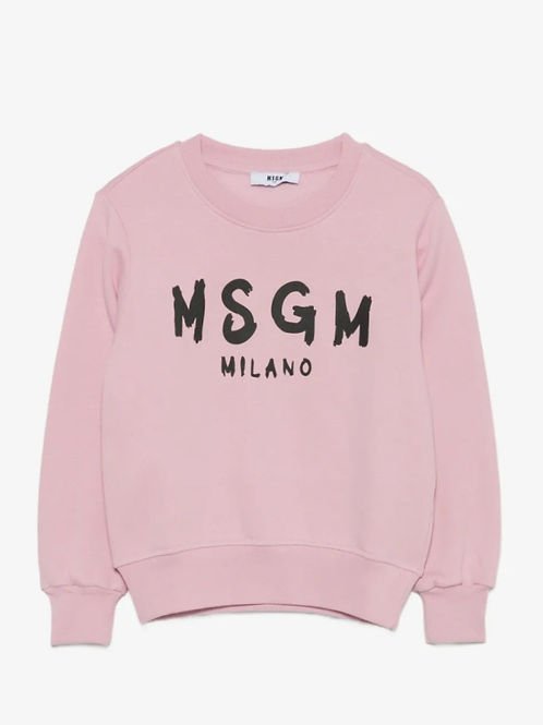 felpa con maxi logo grafico F6MSJUSW009 MS090 PINK NECTAR MSGM KIDS 