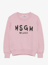 MSGM KIDS felpa con maxi logo grafico Rosa