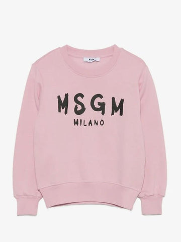 felpa con maxi logo grafico F6MSJUSW009 MS090 PINK NECTAR MSGM KIDS 