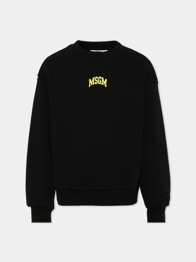 felpa con logo F6MSJUSW026 110 NERO MSGM KIDS 