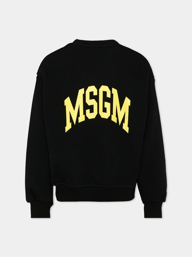 felpa con logo F6MSJUSW026 110 NERO MSGM KIDS 