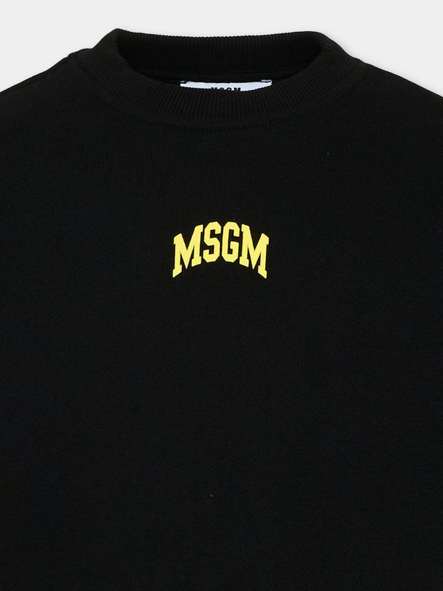 felpa con logo F6MSJUSW026 110 NERO MSGM KIDS 