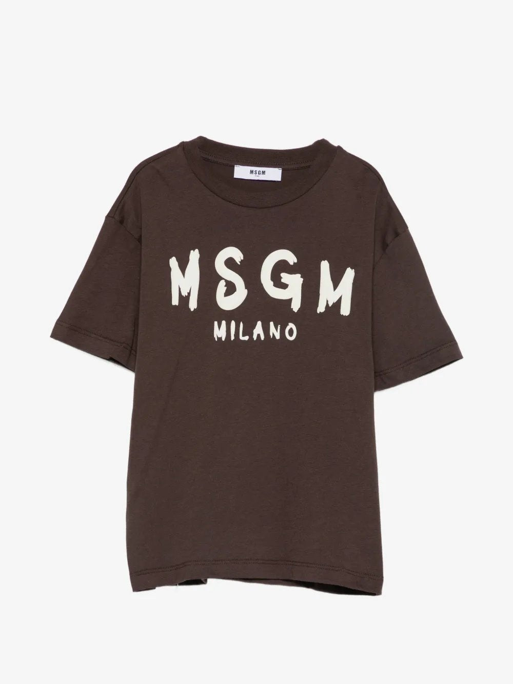 t-shirt con logo grafico F6MSJUTH010 943 CAFFÈ MSGM KIDS 